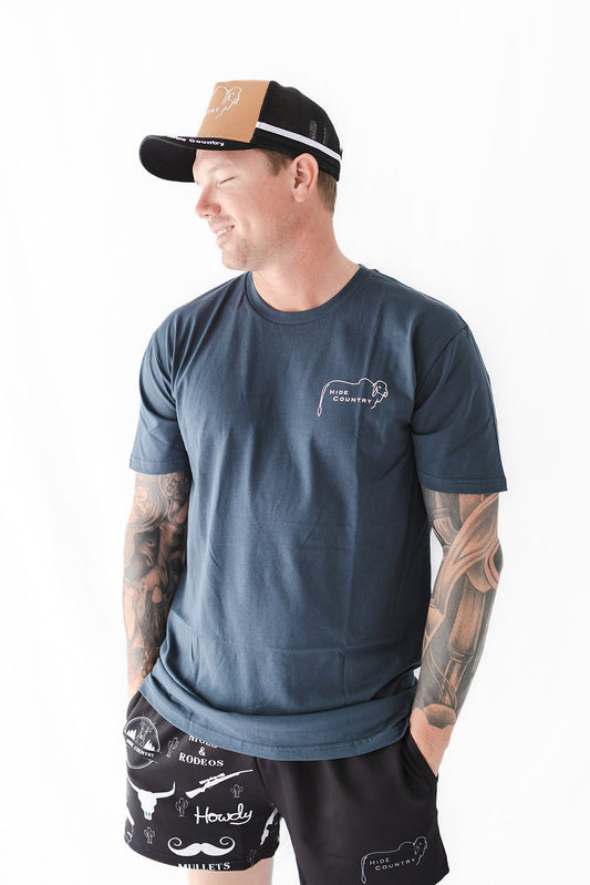 The Paddock Tee UNISEX - Petrol Blue