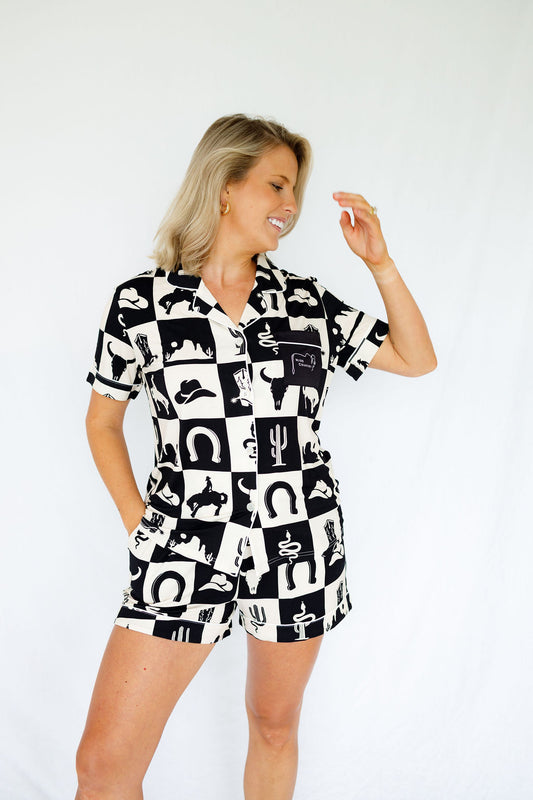 Western Grid - Bamboo Pj Sets