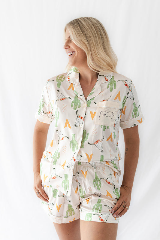 Longhorn Satin Short Pyjama Set