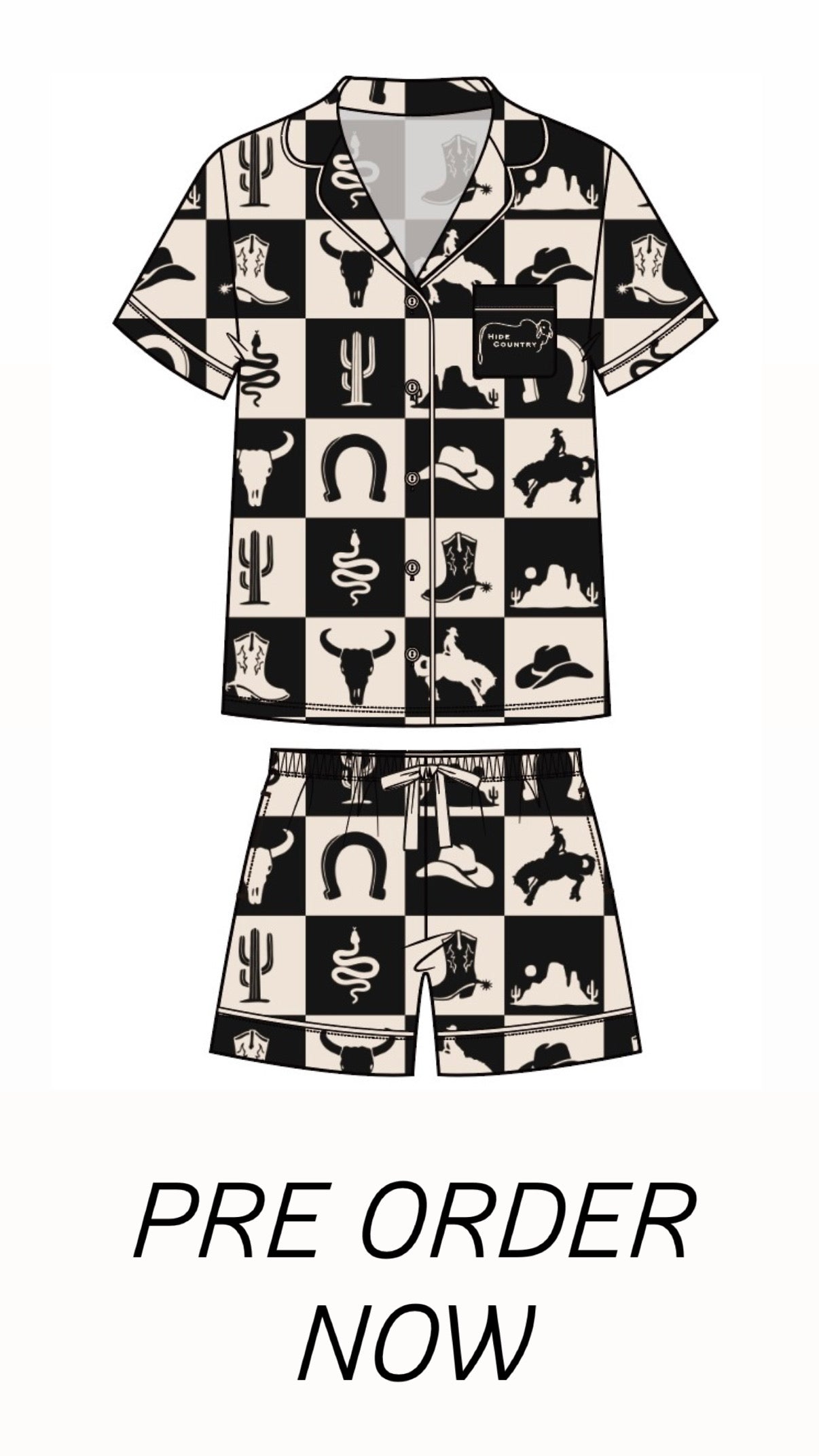 WESTERN GRID -  BAMBOO PJS SET - PRE ORDER Due End of November