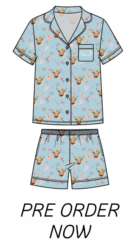 MISTY BLUE HERD - BAMBOO PJ SET - PRE ORDER Due End of November