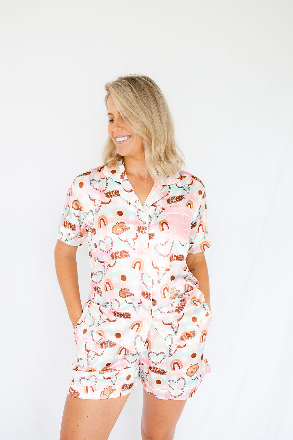 Rainbow Dreaming Satin Short Pyjama Set