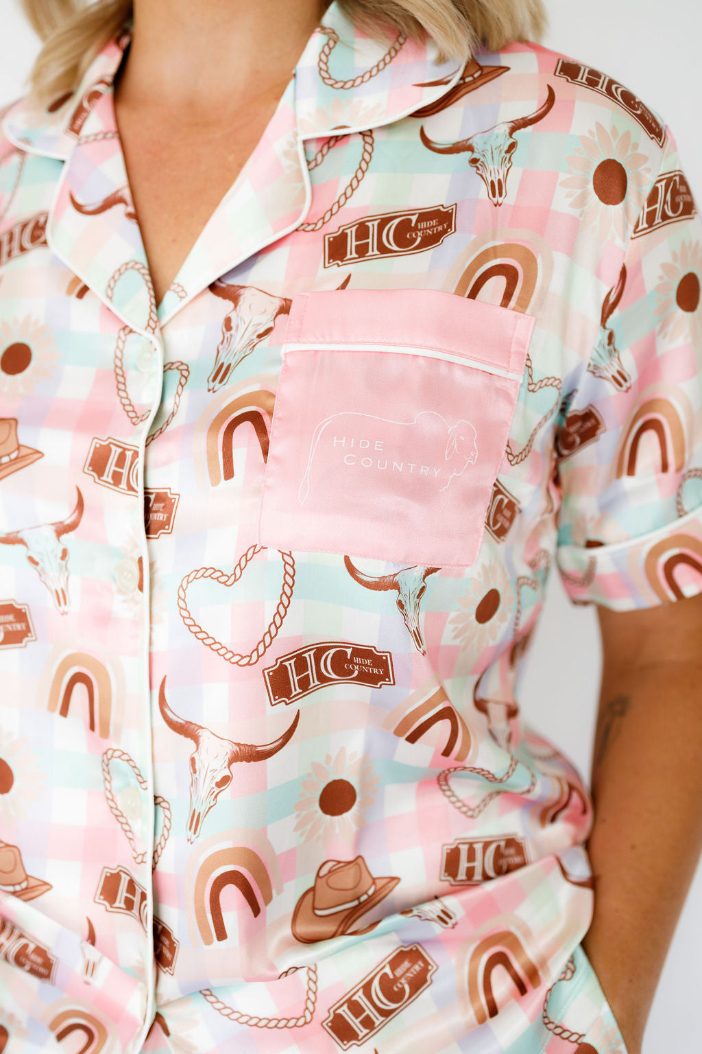 Rainbow Dreaming Satin Short Pyjama Set