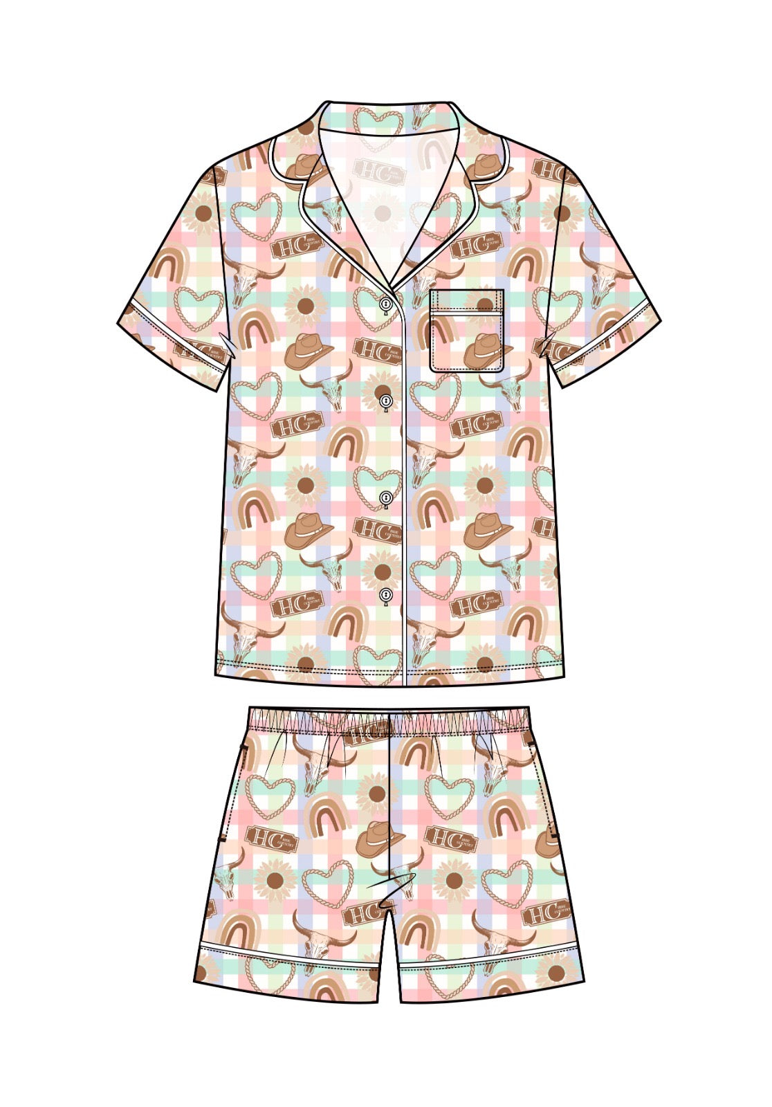 Rainbow Rodeo Dreaming Summer Pyjamas