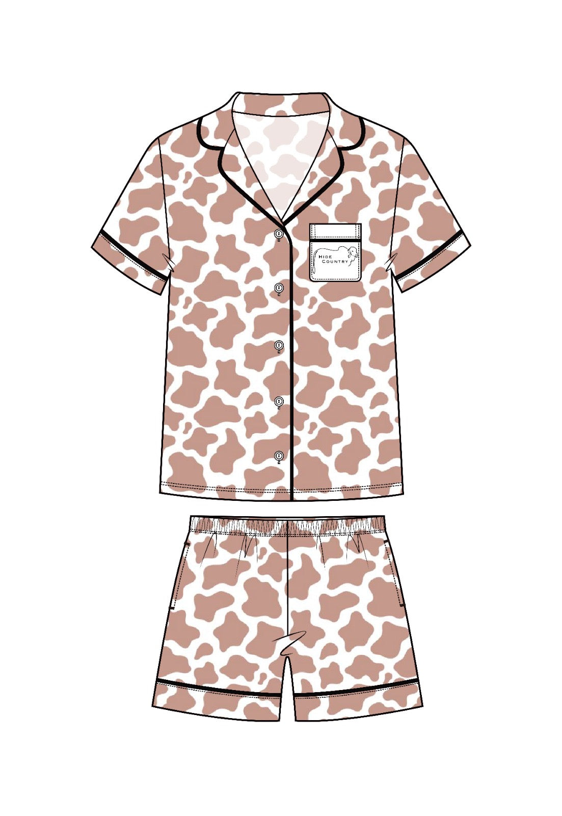 Holstein Dreams Satin Short Pyjama Set