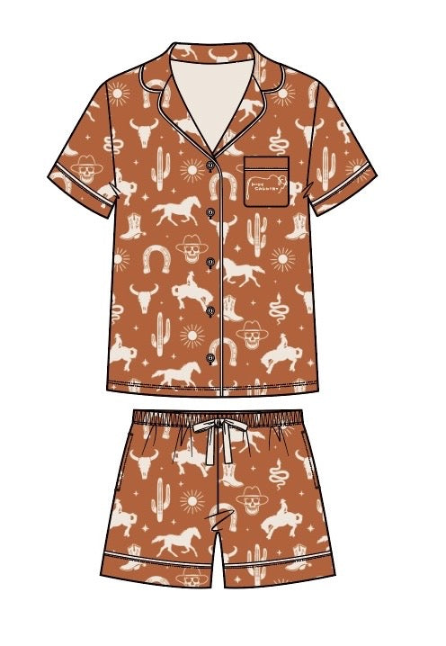 COPPER COWBOY - BAMBOO PJS SET - PRE ORDER Due End of November