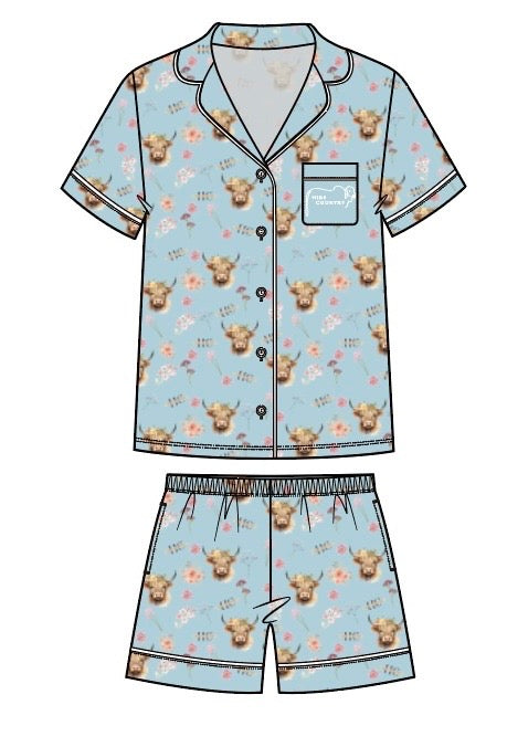 MISTY BLUE HERD - BAMBOO PJ SET - PRE ORDER Due End of November